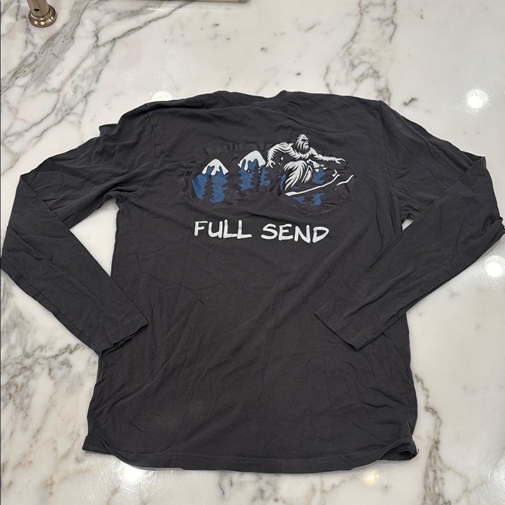 Men's Black Graphic Long Sleeve Shirt